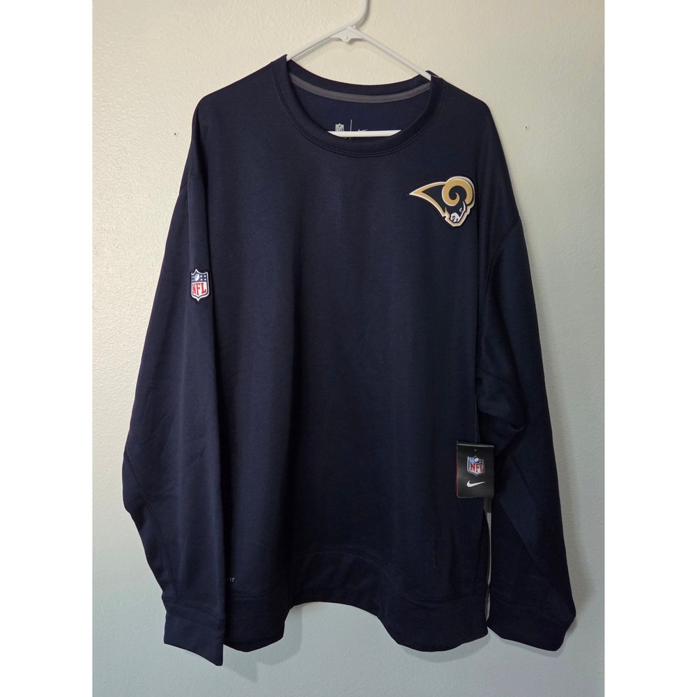 NWT 2013 Nike NFL Rams Crewneck Therma Fit Sweatshirt Mens 4XL Navy Blue